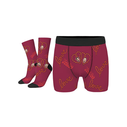 Custom Valentine's Day Couple Love Heart Underwear Sets