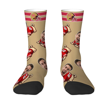 Custom San Francisco Football Face Socks
