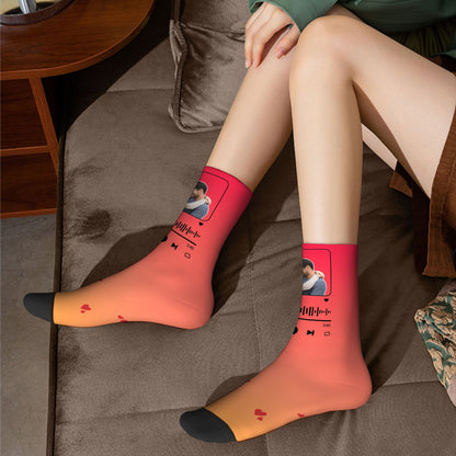 Music Customizable Valentine's Day Spider Couple Love Gradient Sock