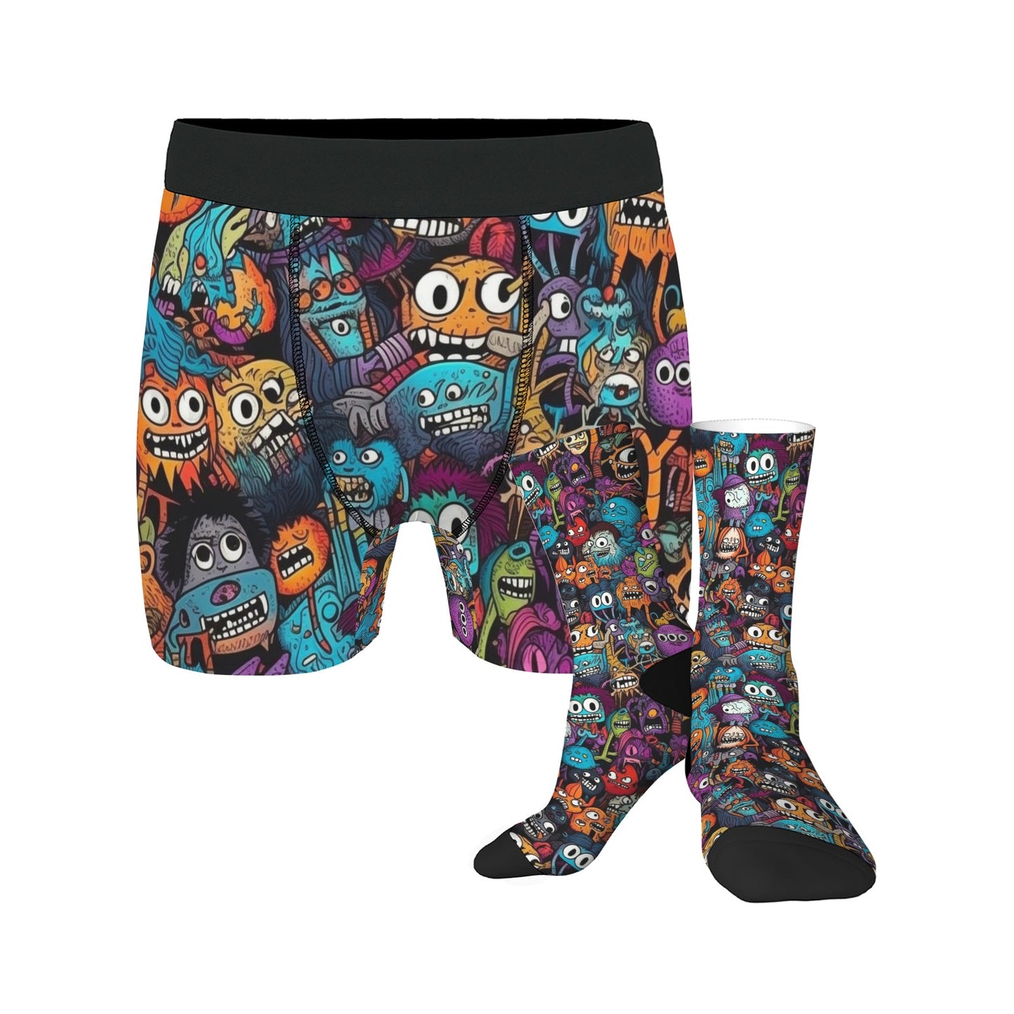 Custom Men's Underwear & Socks Set - Little Monster Design