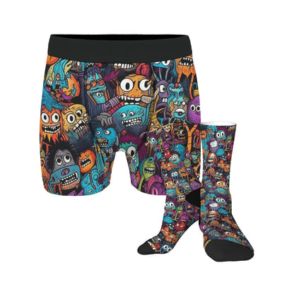 Custom Men's Underwear & Socks Set - Little Monster Design