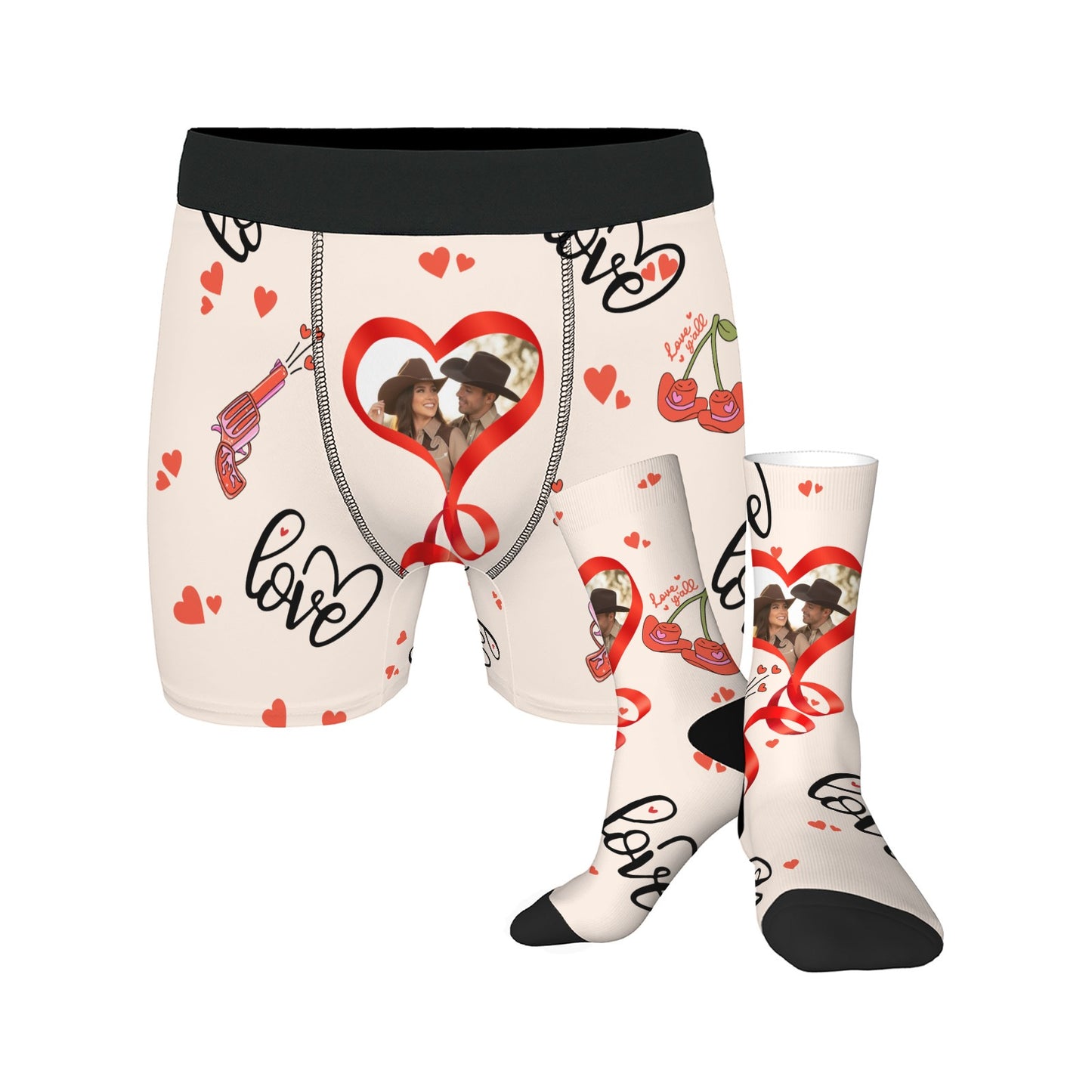 Customized Valentine's Day Cowboy Couple Love Underwear Sets