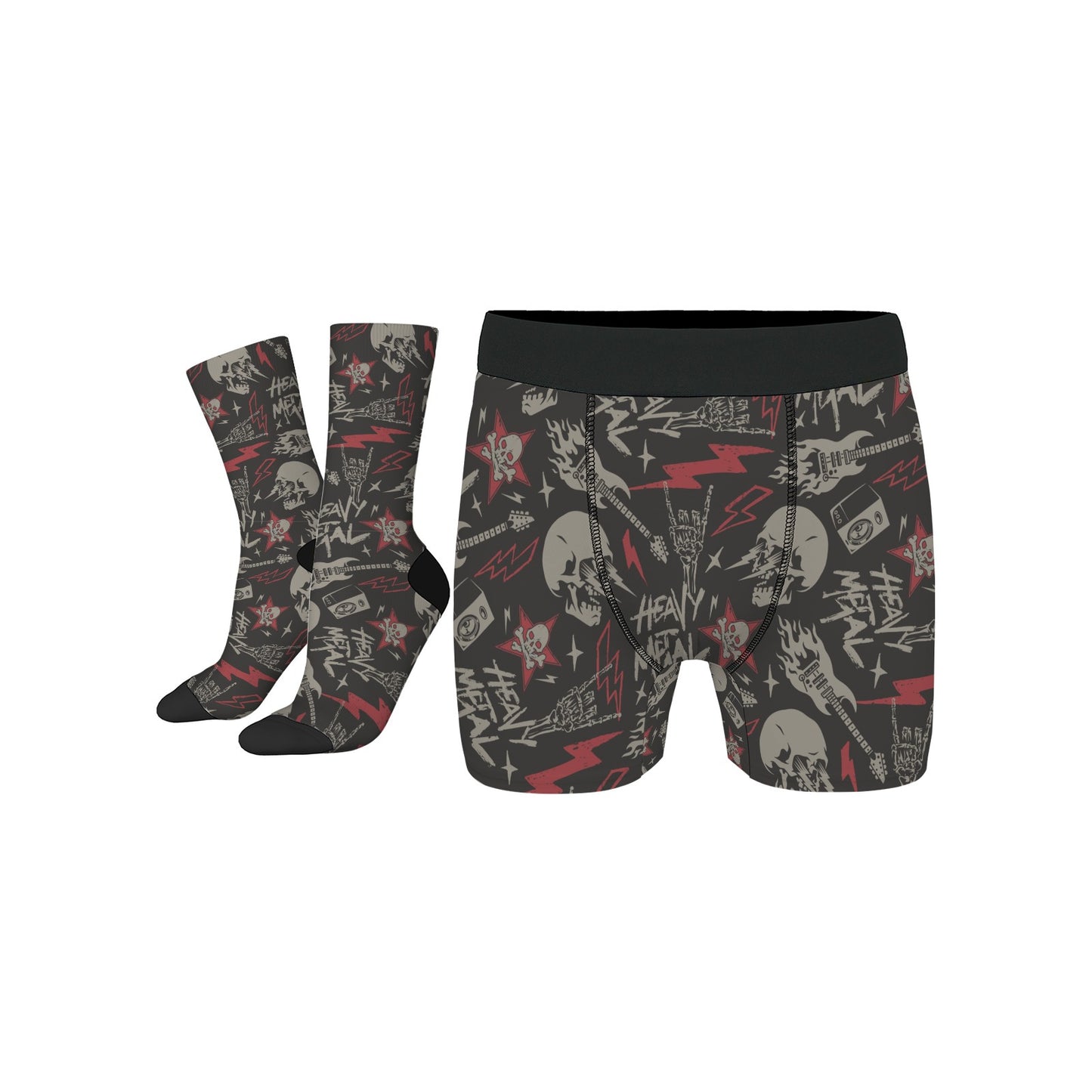 Custom Men's Underwear & Socks Set - Lightning Skull