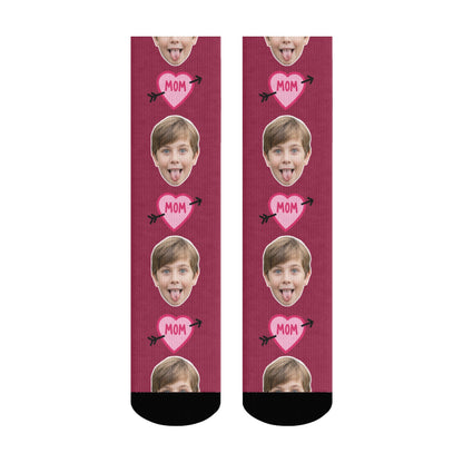 Custom Heart Mom Sock