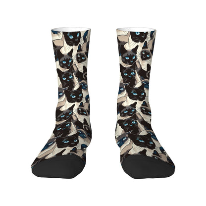 Custom Men's Underwear & Socks Set - Black Cat Blue Eyes