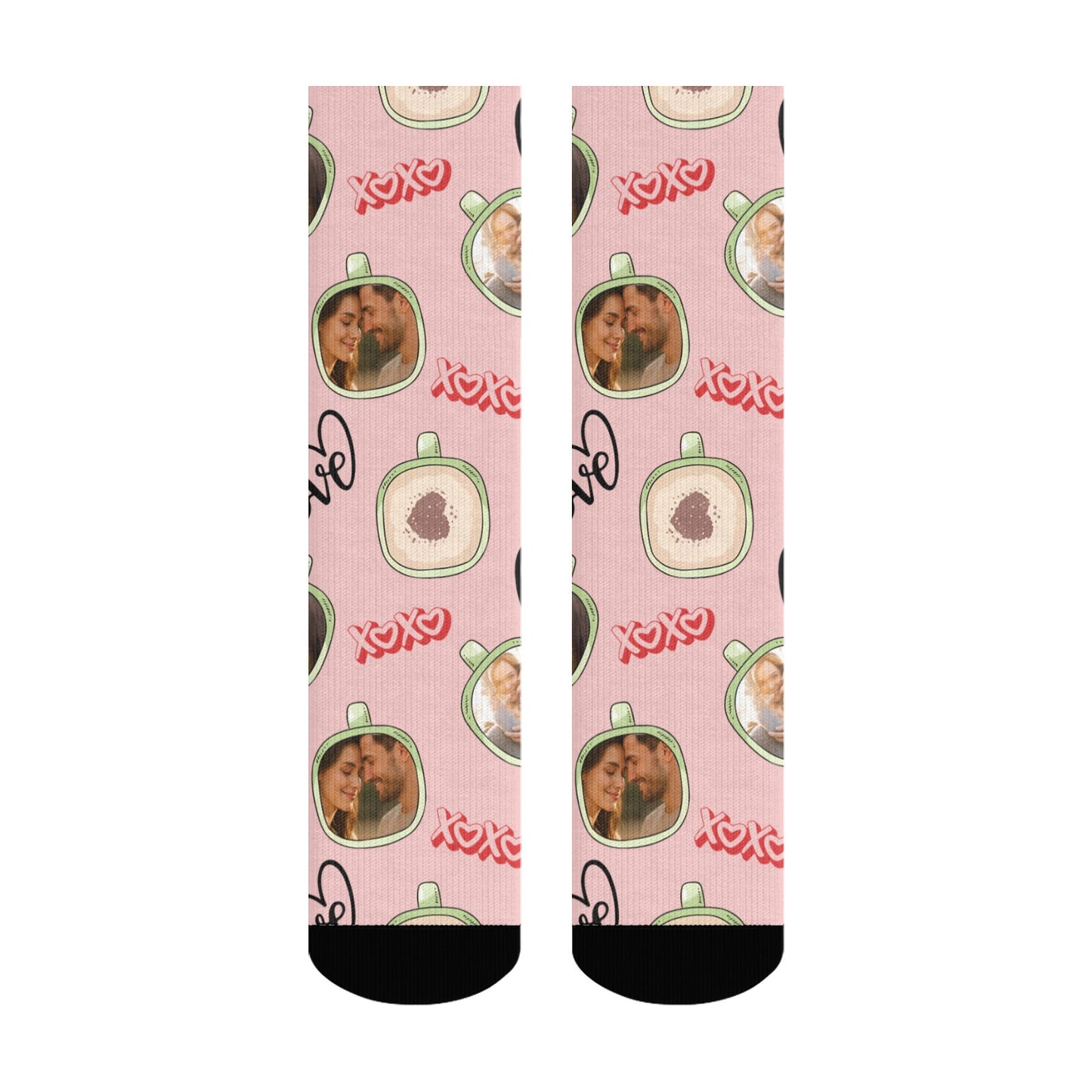 Custom Valentine's Day Couple Love Coffee Socks