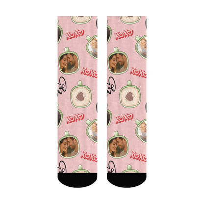 Custom Valentine's Day Couple Love Coffee Socks