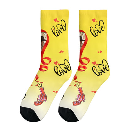 Custom Valentine's Day Cowboy Couple Love Gradient Sock
