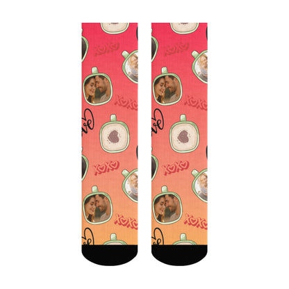 Personalized Valentine's Day Couple Love Coffee Gradient Sock