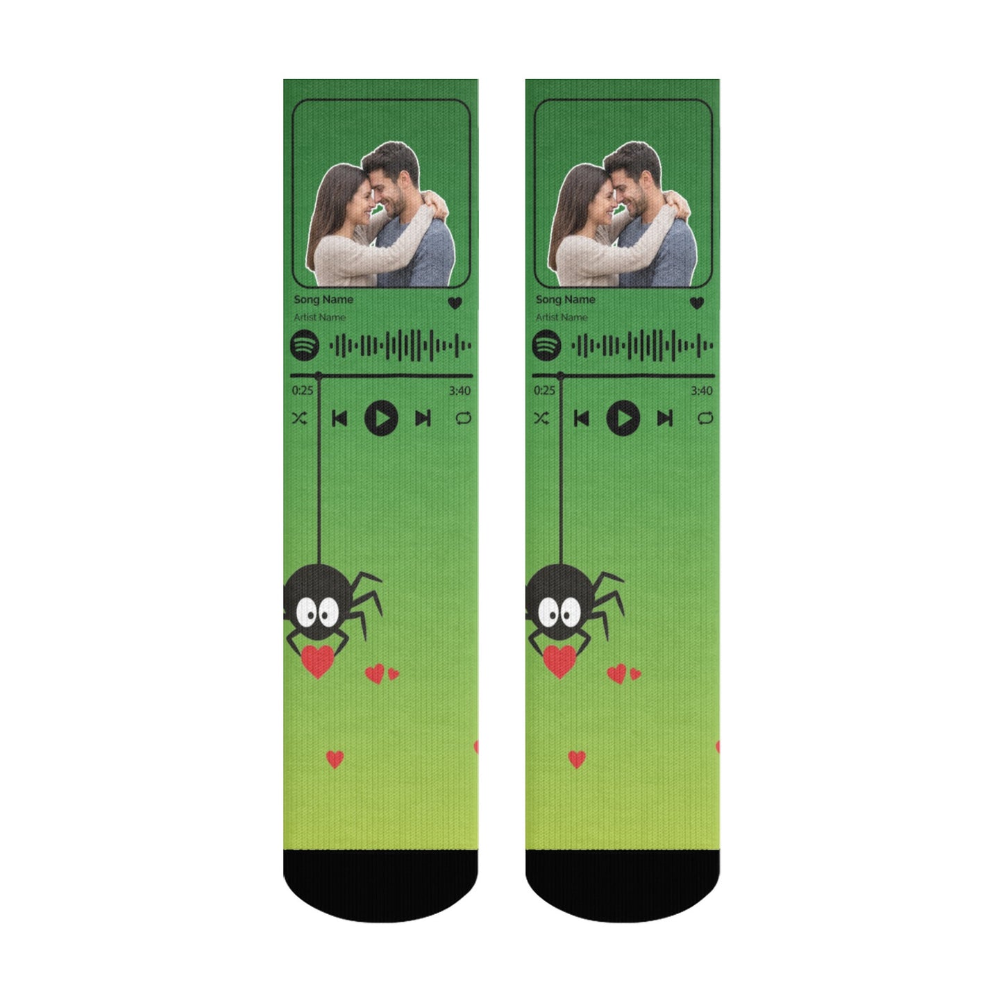 Music Customizable Valentine's Day Spider Couple Love Gradient Sock