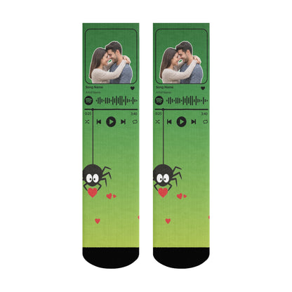Music Customizable Valentine's Day Spider Couple Love Gradient Sock