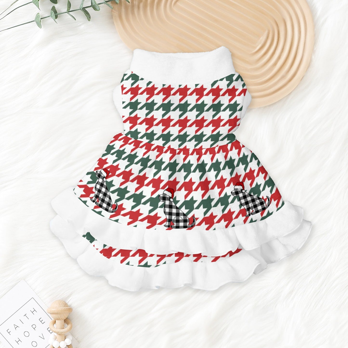 Houndstooth Pattern Pets Christmas Dress