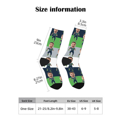 Custom Seattle Football Face Socks & Men's Underwear Set
