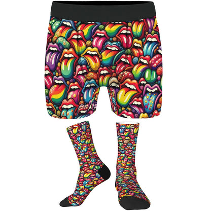 Custom Men's Underwear & Socks Set - Tongue Design