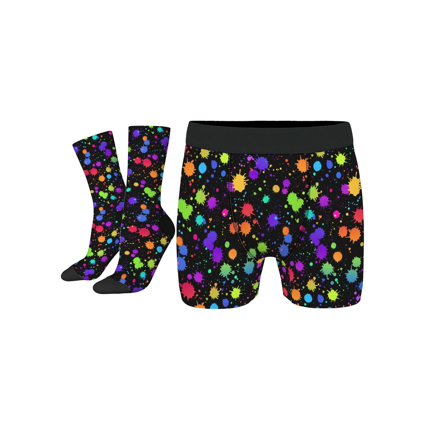 Custom Men's Underwear & Socks Set - Spraying Design