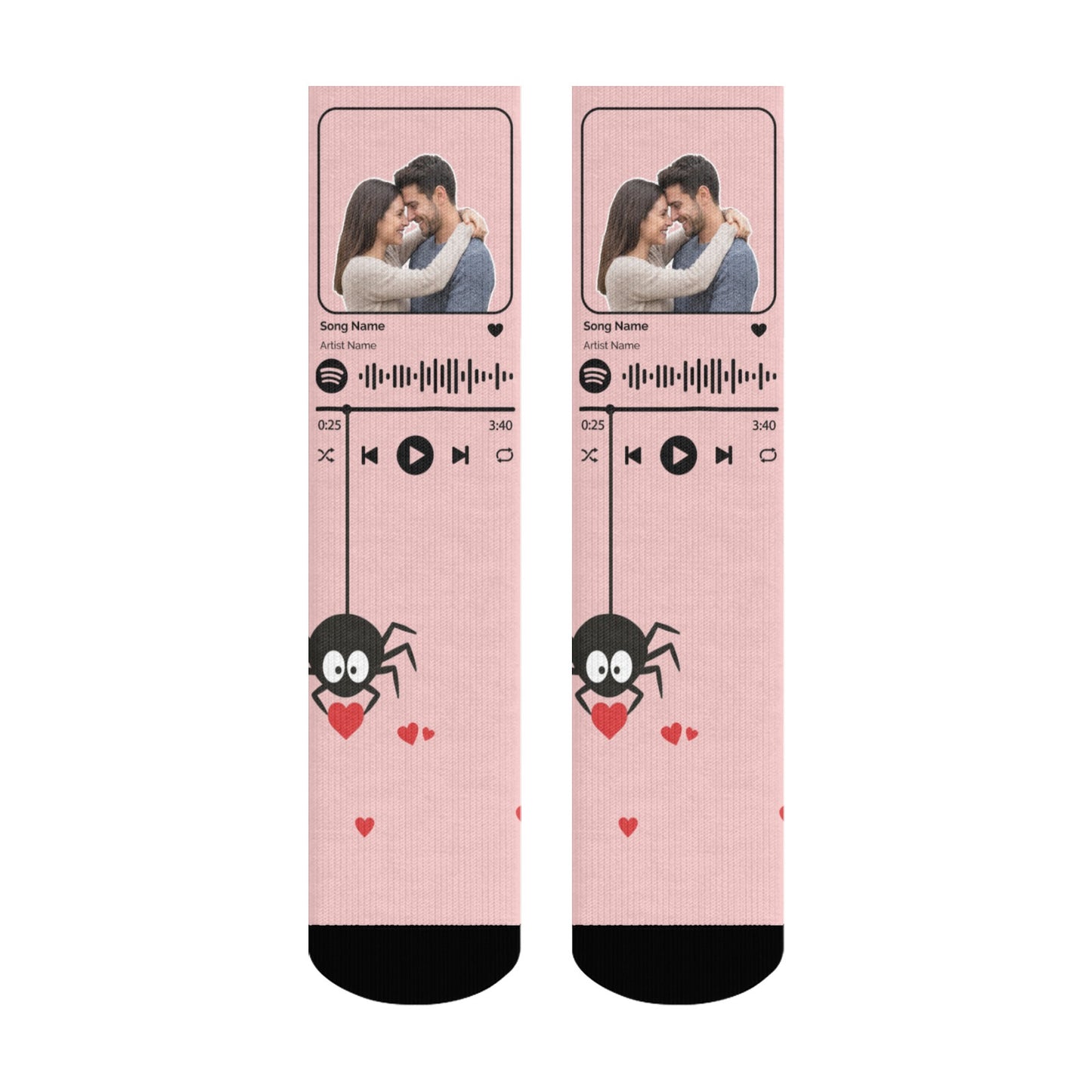 Music Customizable Valentine's Day Spider Couple Love Sock
