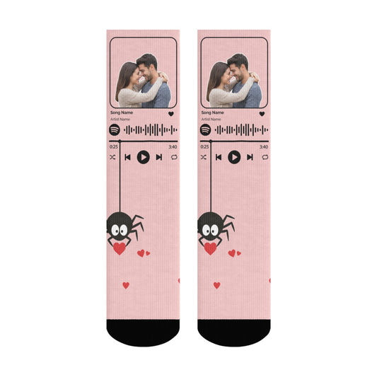 Music Customizable Valentine's Day Spider Couple Love Sock
