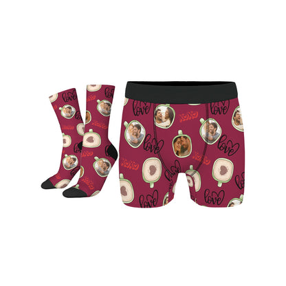 Personalized Valentine's Day Couple Love Coffee Underwear Sock Sets