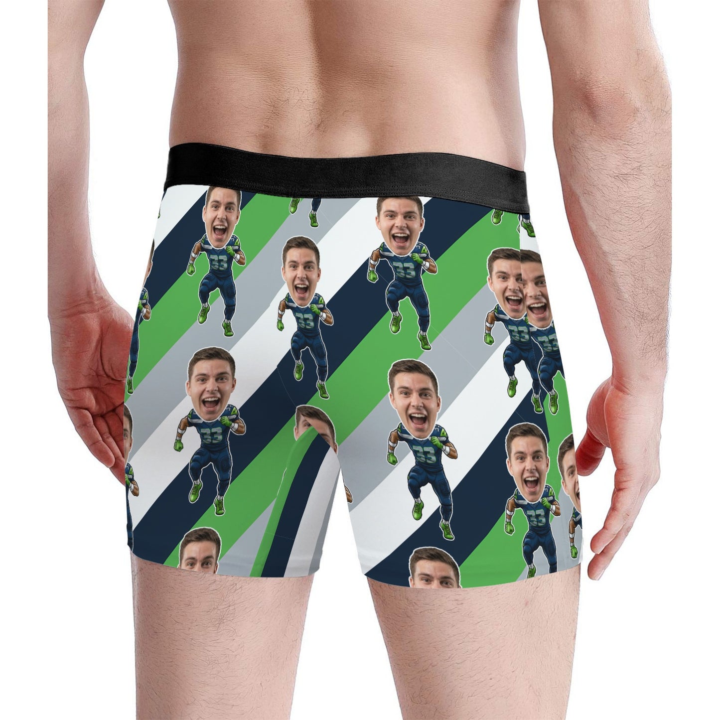 Custom Seattle Football Face Socks & Men's Underwear Set