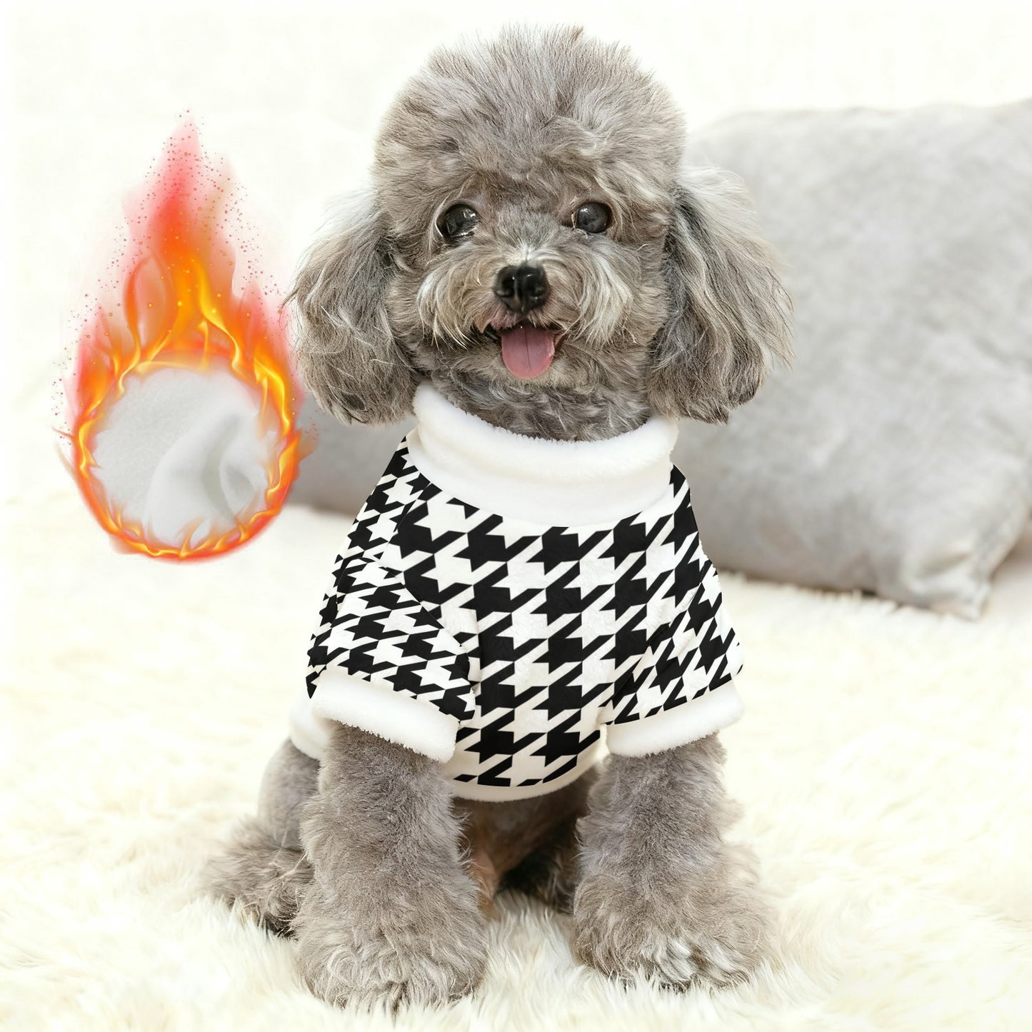 Pets Christmas Black and White Checkered Apparel