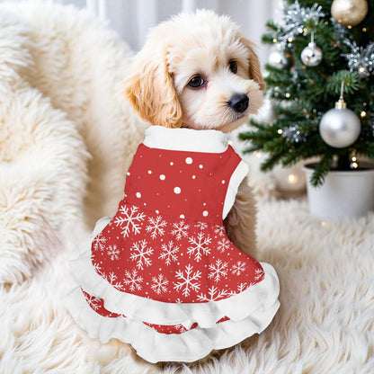 Snowflake Pattern Pets Christmas Dress
