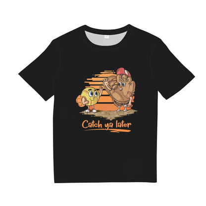 Catch ya Later Cartoon Baseball Glove and Baseball Ball T-Shirt