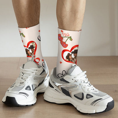 Custom Valentine's Day Cowboy Couple Love Sock