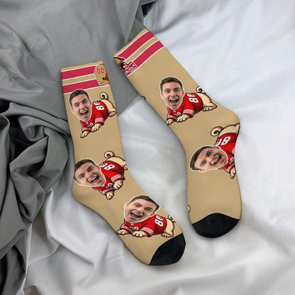 Custom San Francisco Football Face Socks