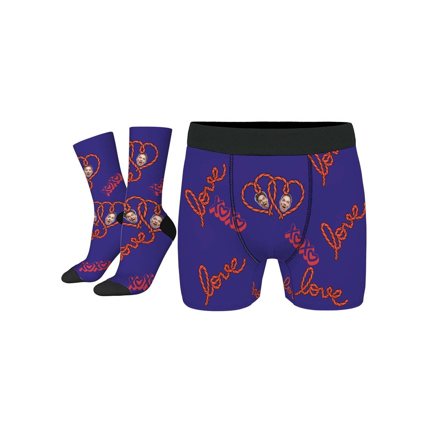 Custom Valentine's Day Couple Love Heart Underwear Sets