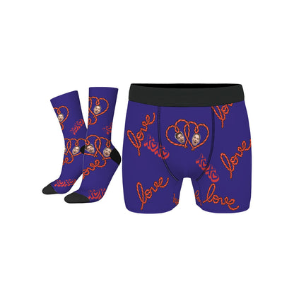 Custom Valentine's Day Couple Love Heart Underwear Sets