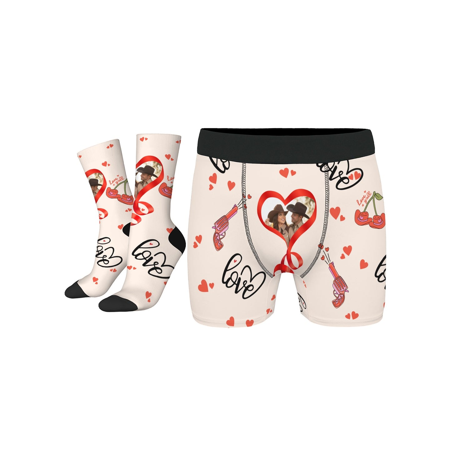 Customized Valentine's Day Cowboy Couple Love Underwear Sets