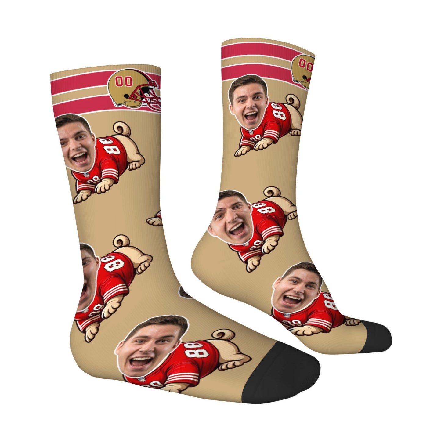Custom San Francisco Football Face Socks