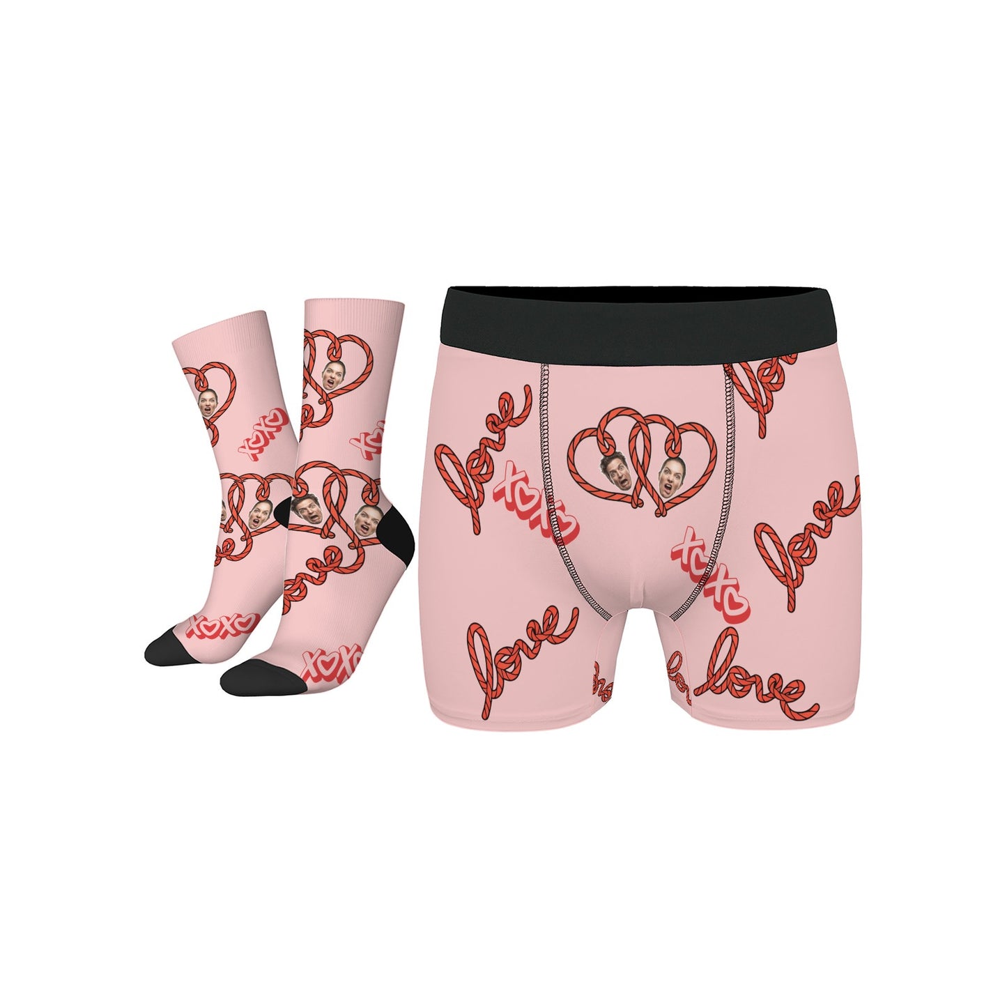 Custom Valentine's Day Couple Love Heart Underwear Sets