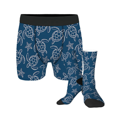 Custom Men's Underwear & Socks Set - Sea Turtle