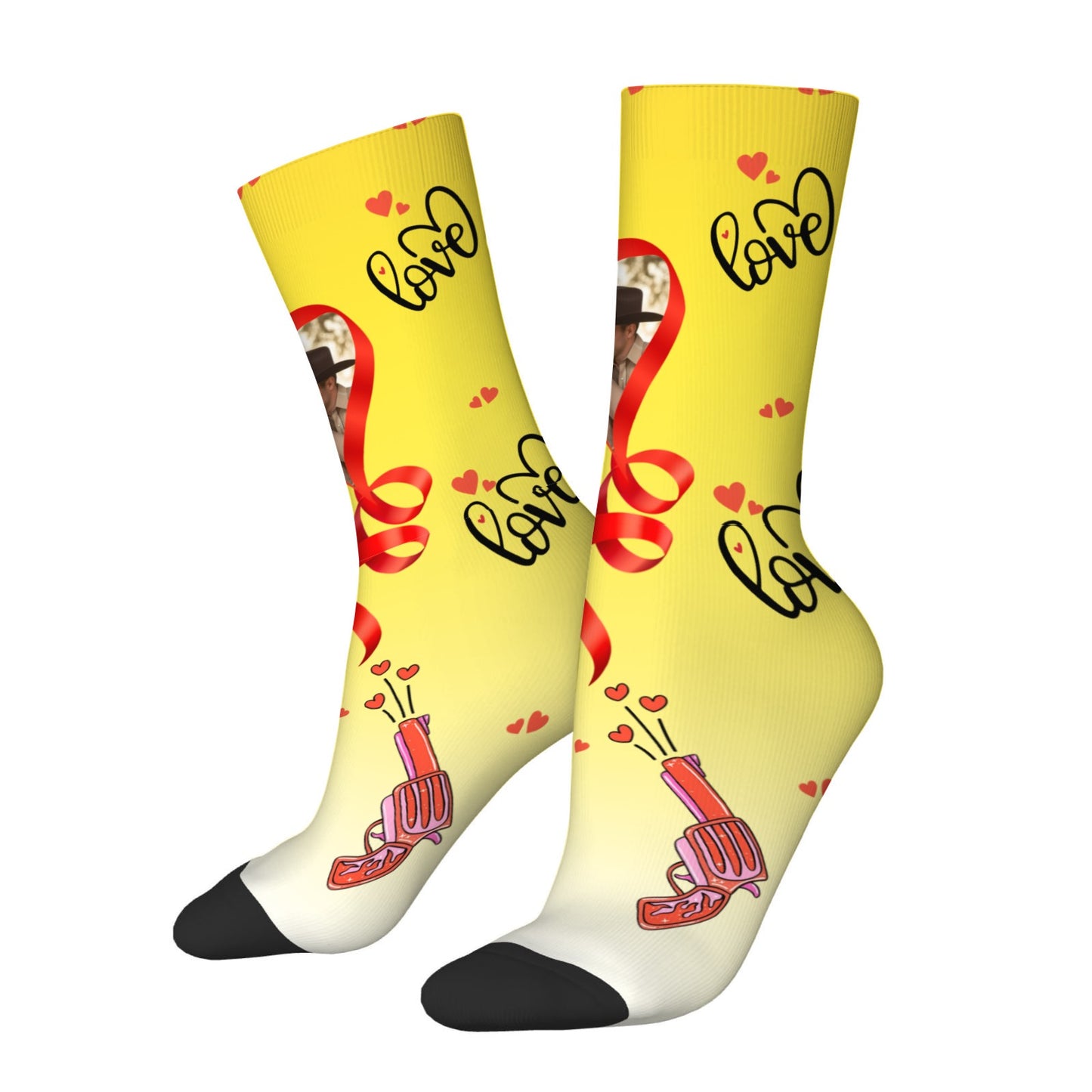Custom Valentine's Day Cowboy Couple Love Gradient Sock
