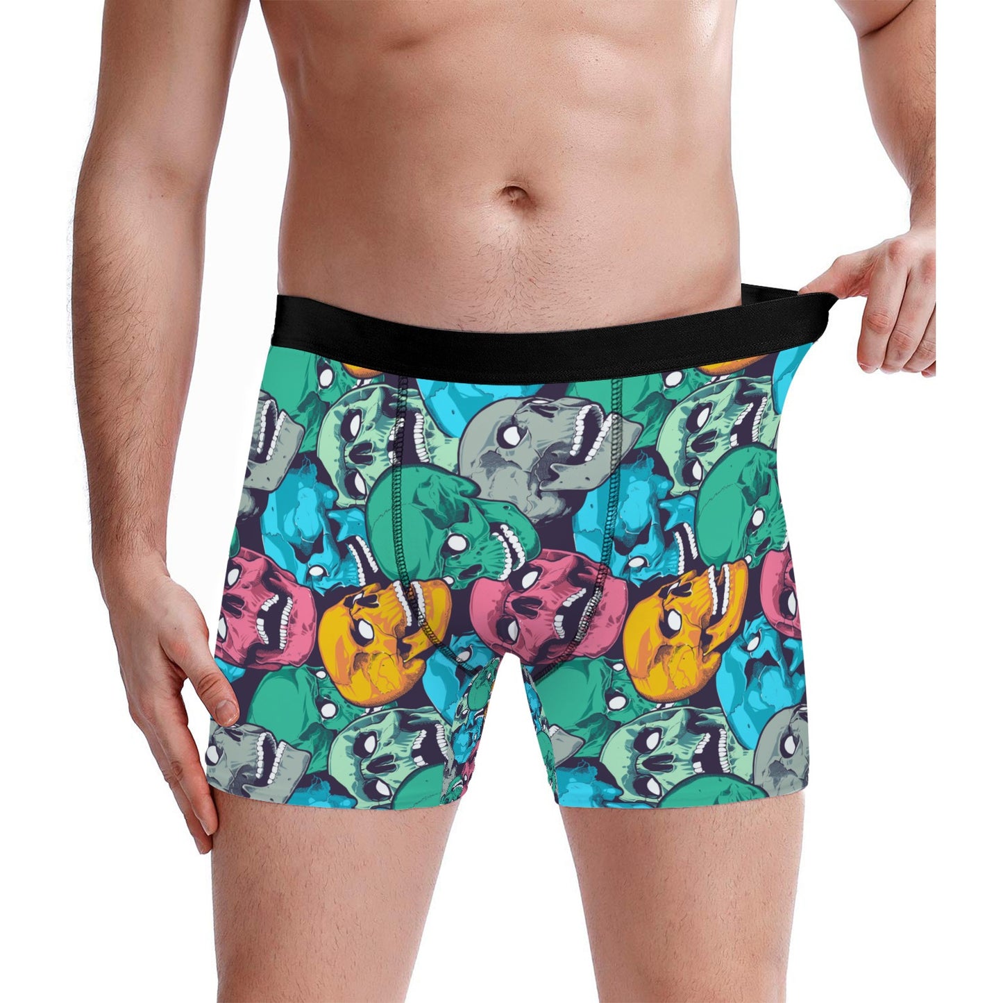 Custom Men's Underwear & Socks Set - Colorful Skull Design