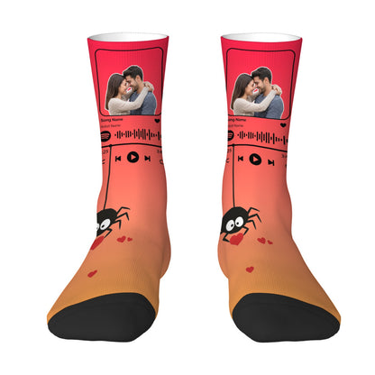Music Customizable Valentine's Day Spider Couple Love Gradient Sock