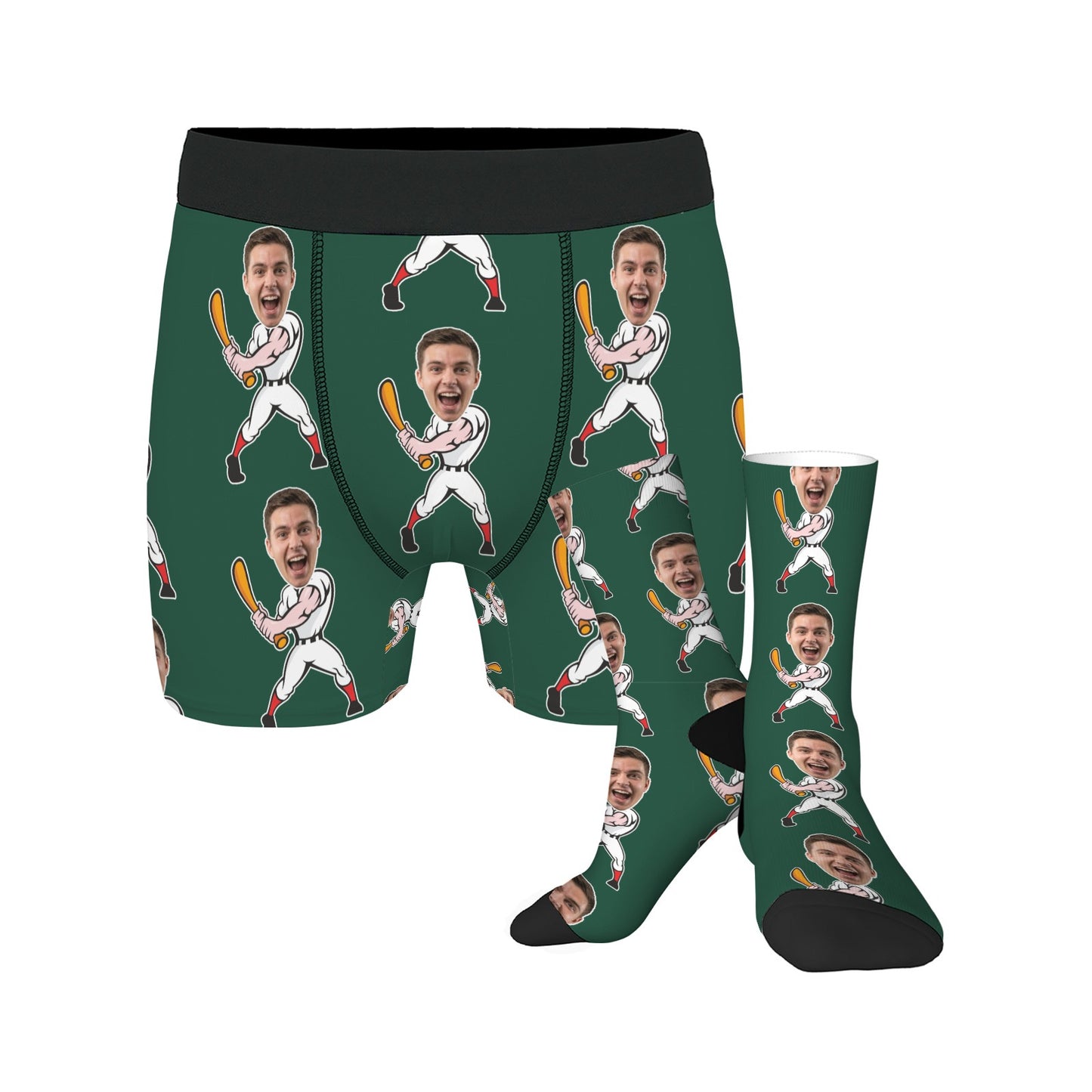 Custom Baseball Face Socks and Underwear for Him