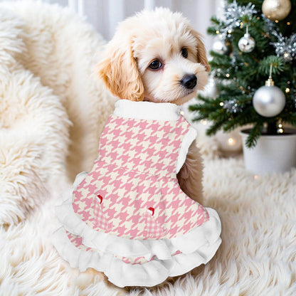 Houndstooth Pattern Pets Christmas Dress