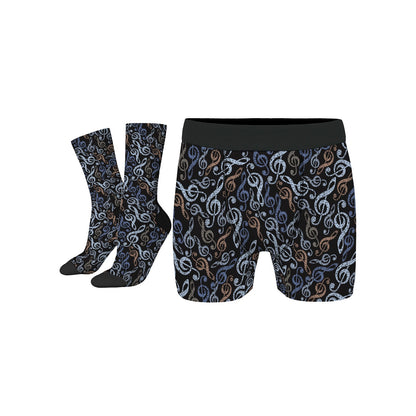 Custom Men's Underwear & Socks Set - Musical Notes