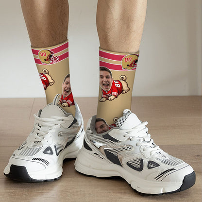 Custom San Francisco Football Face Socks