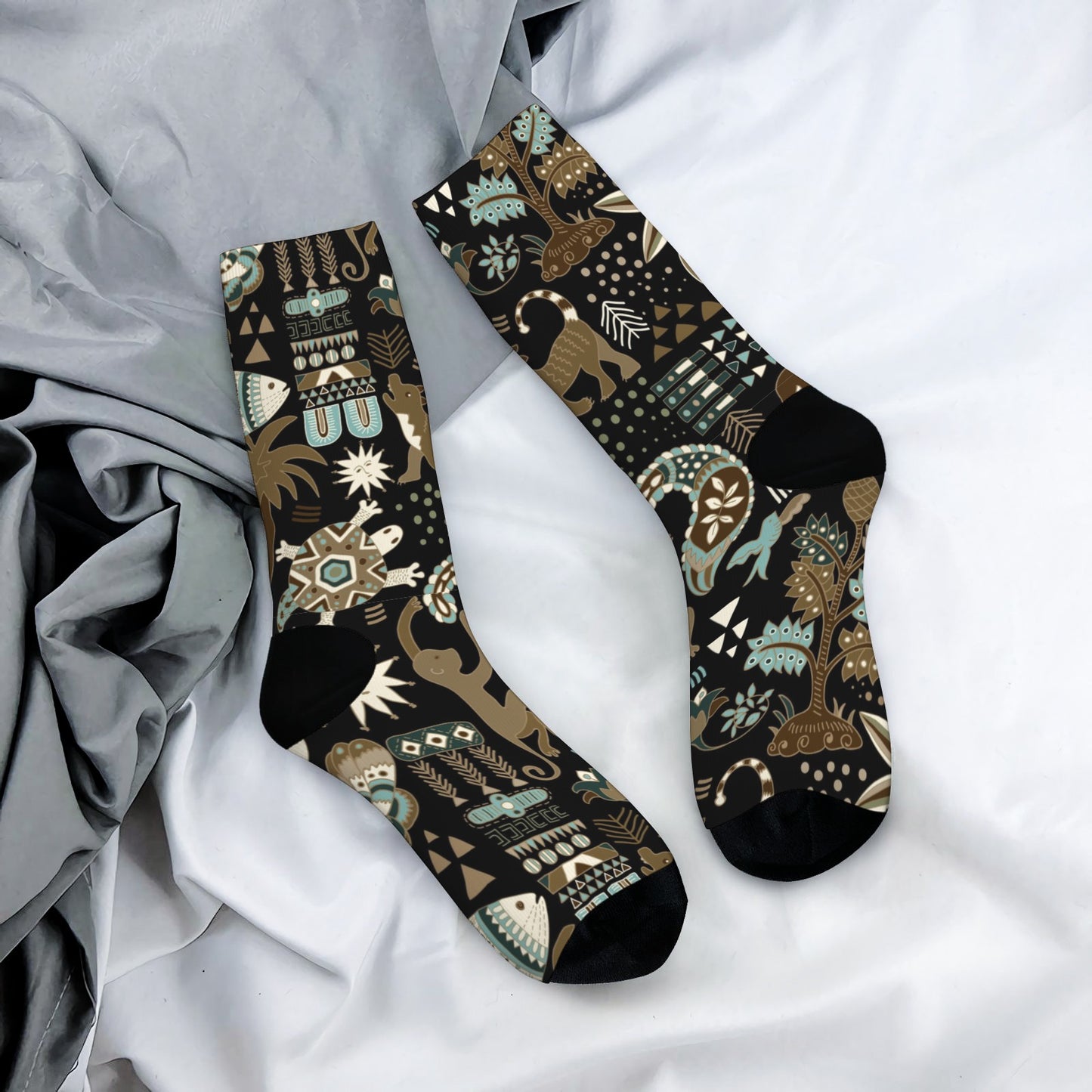 Custom Men's Underwear & Socks Set - Elephant & Monkey Ethnic Inspired