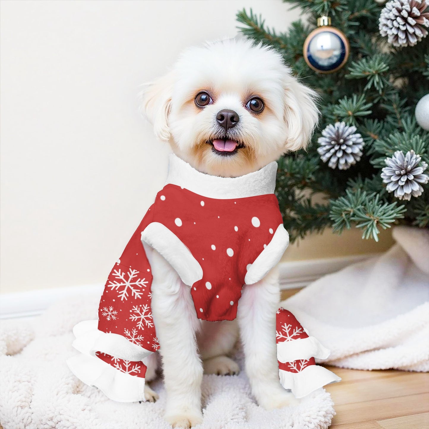 Snowflake Pattern Pets Christmas Dress