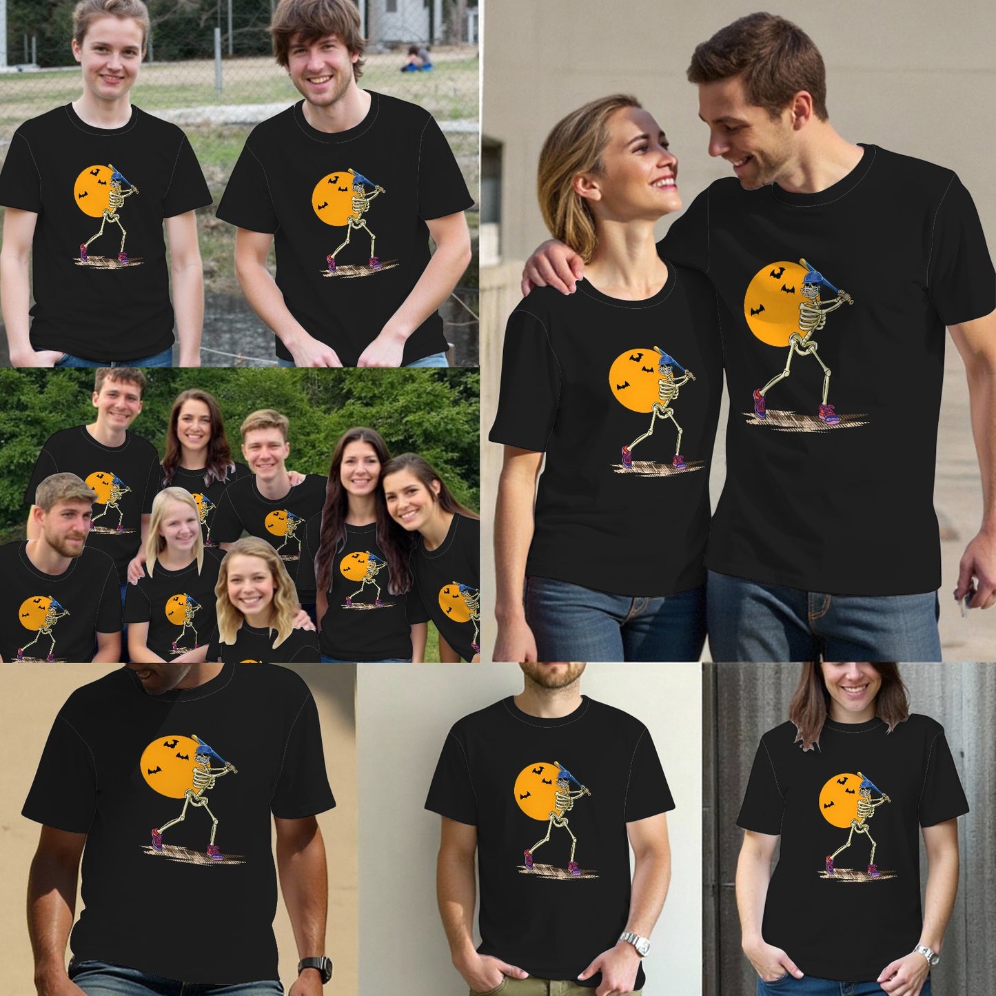 Baseball Skeleton Halloween Funny Baseball Players T-Shirt