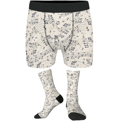 Custom Men's Underwear & Socks Set - Music Design