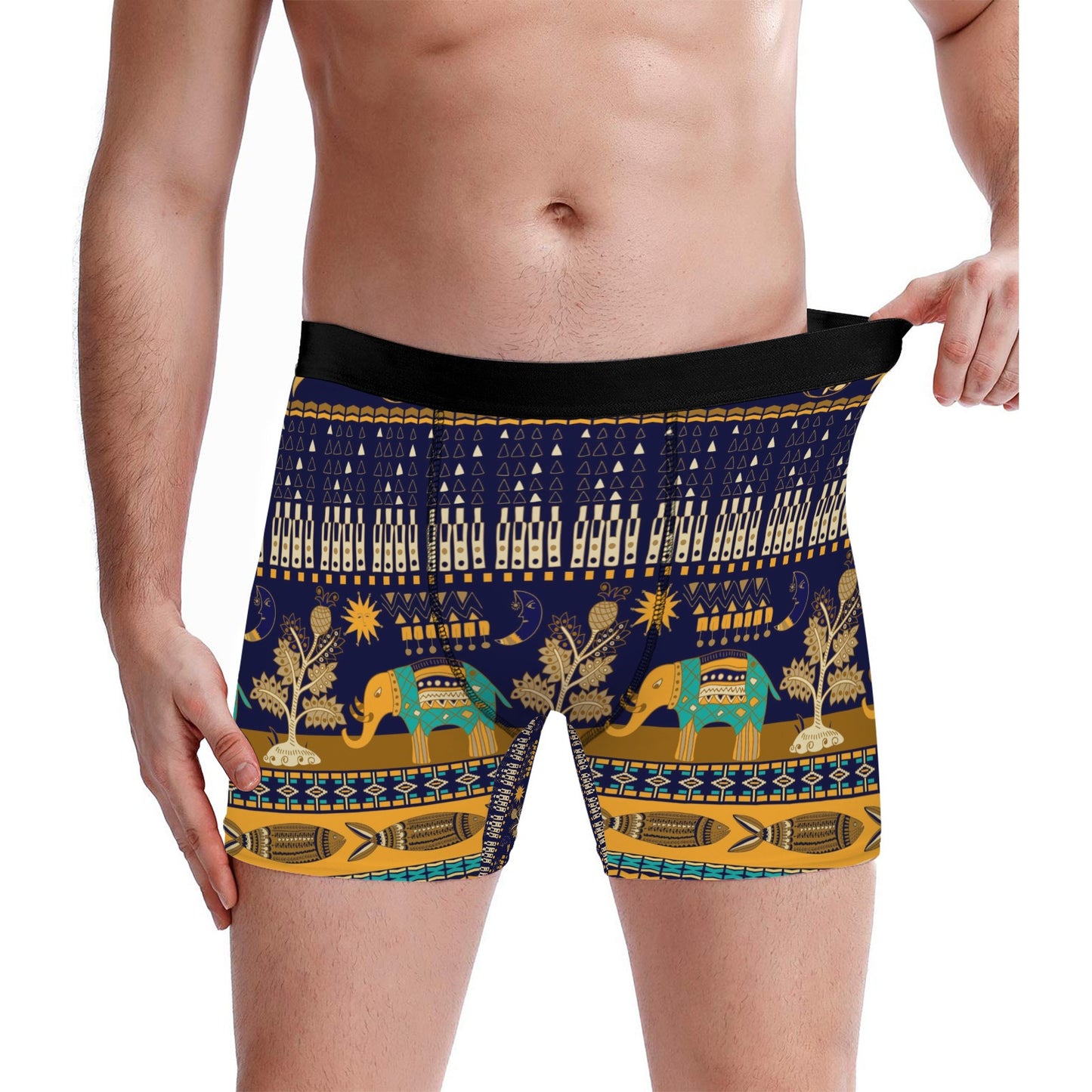 Custom Men's Underwear & Socks Set - Native Inspired Elephant Design