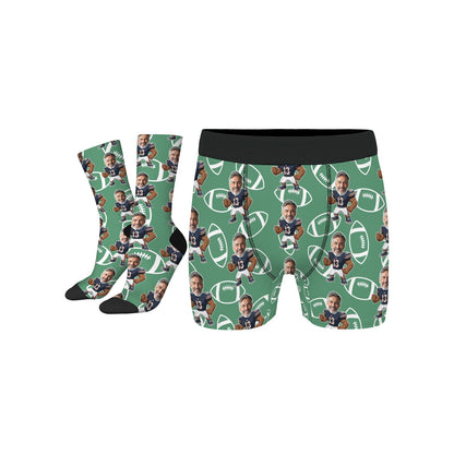 Athletic Chicago Football Style Custom Face Socks & Boxer Briefs