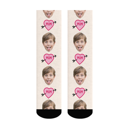 Custom Heart Mom Sock