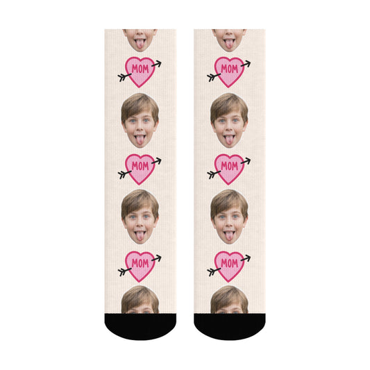 Custom Heart Mom Sock