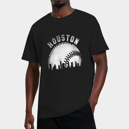 Vintage Houston Skyline City Baseball T-Shirt